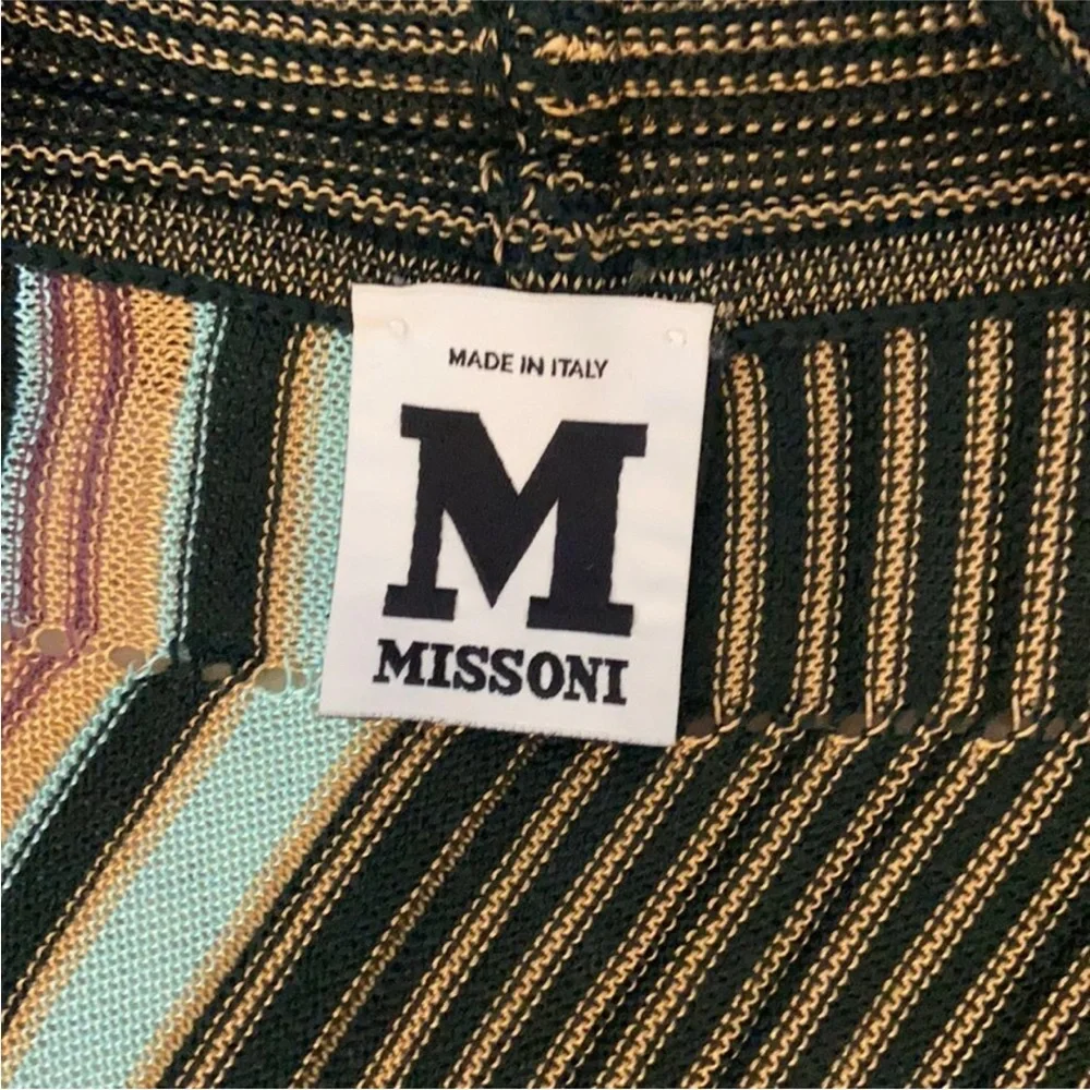 Missoni Stripe Woven Merino Wool Blend Open Sweater Cardigan Duster Sz40 US4 szS - Picture 7 of 10